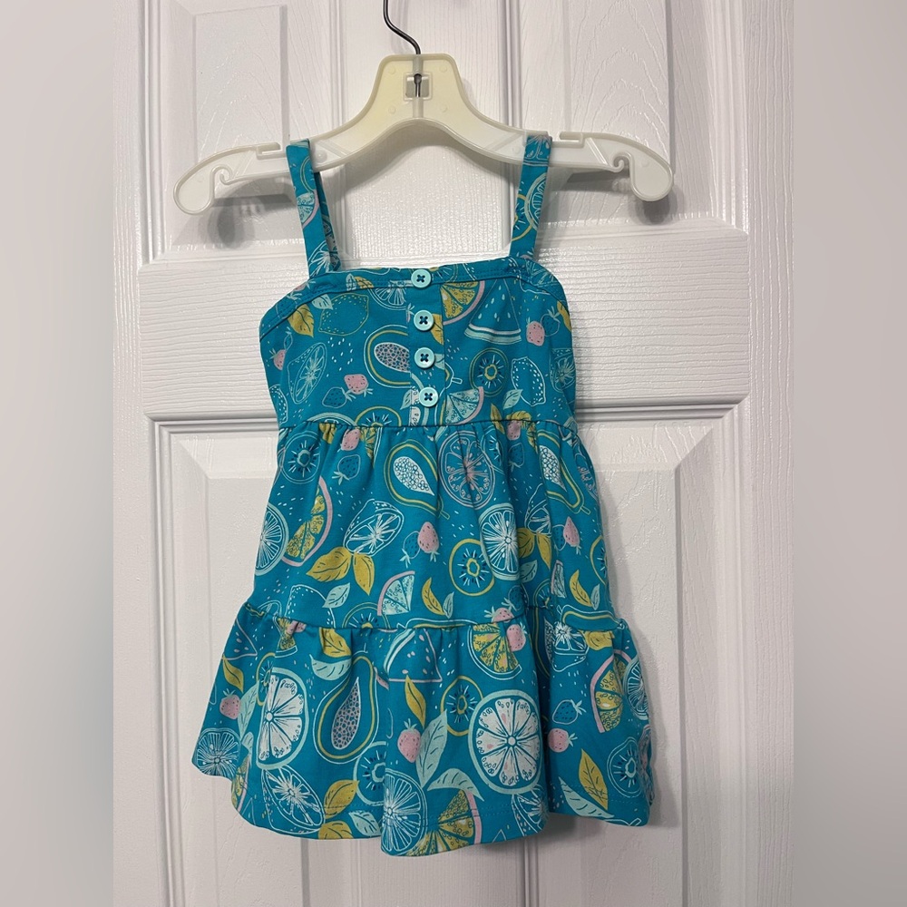 C&C California - Girls Teal Floral Citrus Spring/Summer Sundress - Sz 24mo